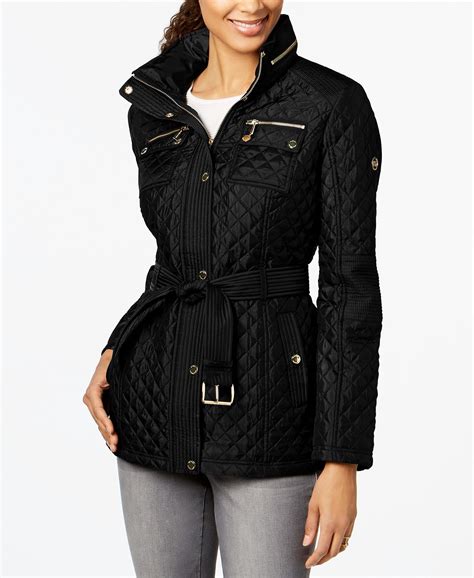 michael kors black parka|Michael Kors padded coat women's.